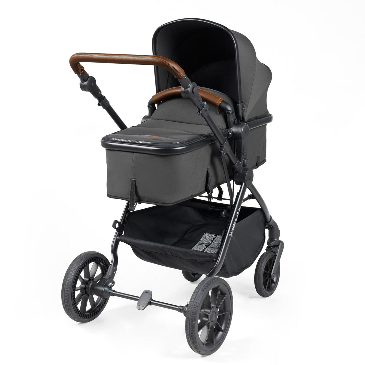 Ickle Bubba Cosmo All in One Stratus i-Size Travel System & Base - Black/Graphite Grey