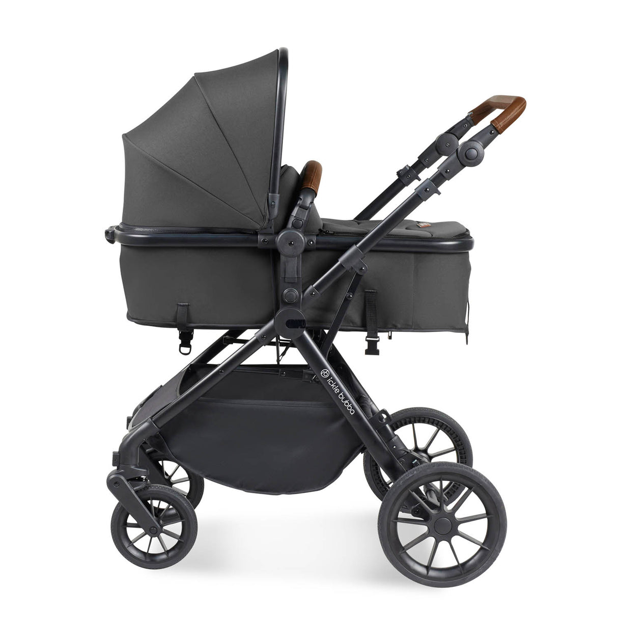 Ickle Bubba Cosmo All in One Nimbus i-Size Travel System & Spin Base - Black/Graphite Grey