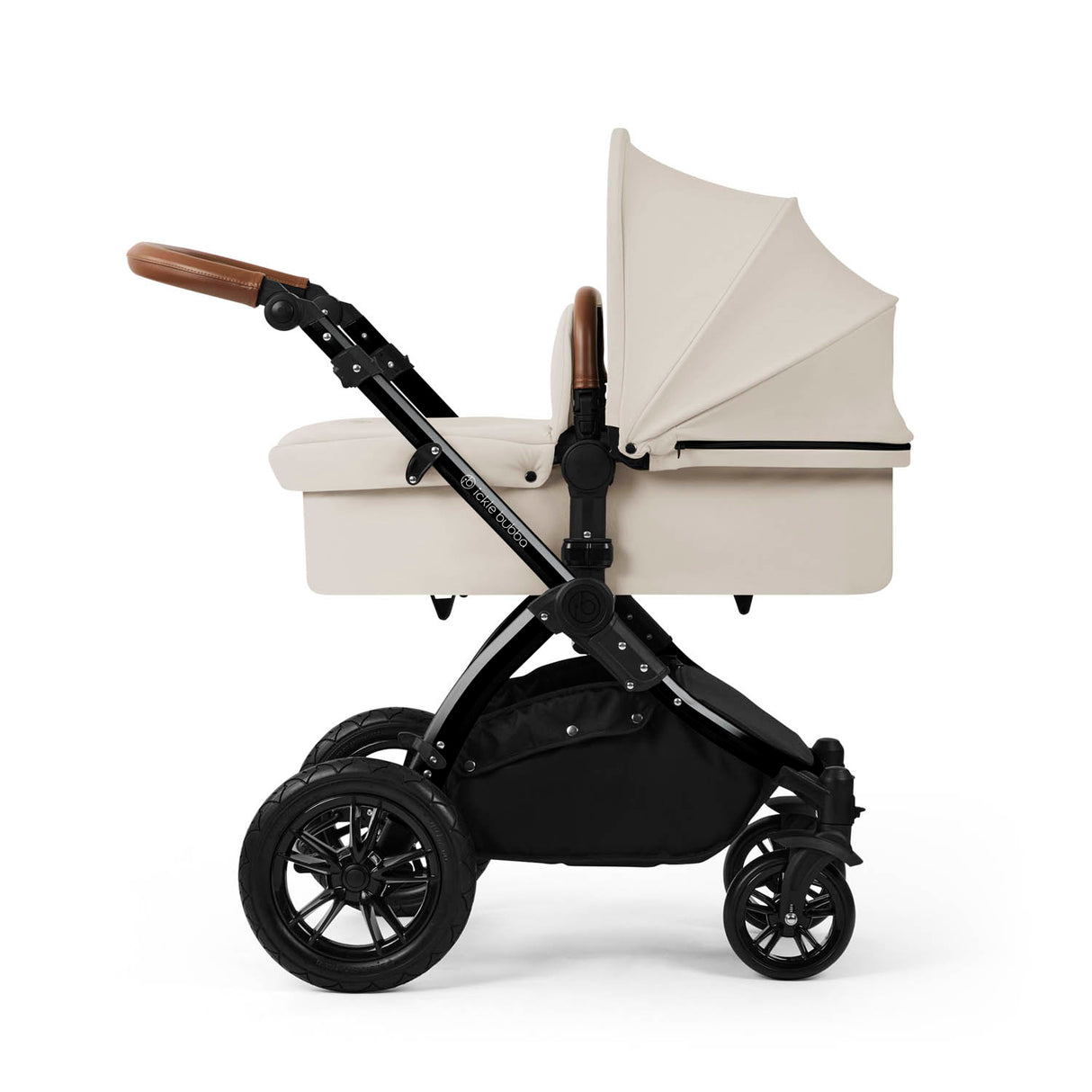 Ickle Bubba Stomp Luxe 9 Piece Pram Bundle - Black/Stone/Tan