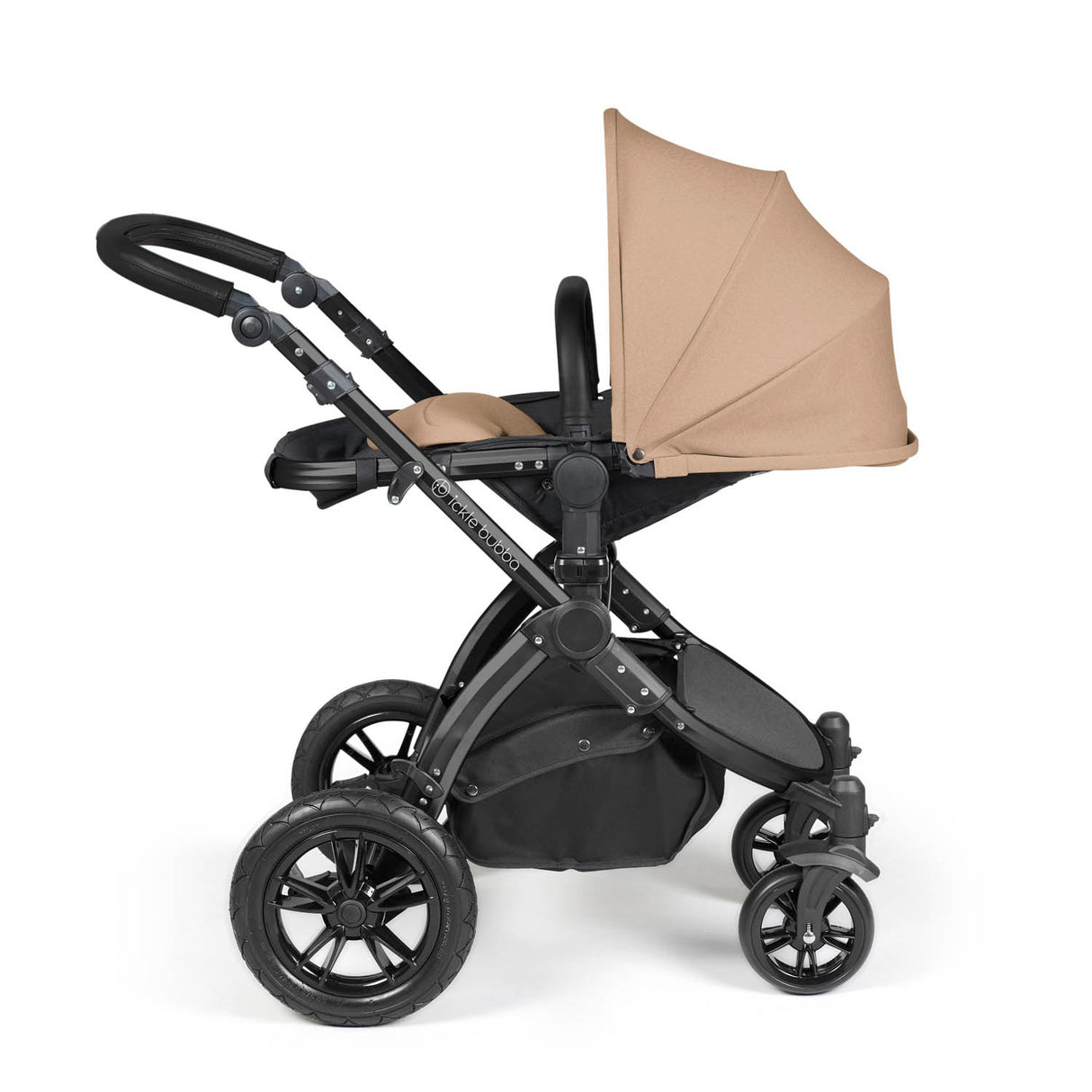 Ickle Bubba Stomp Luxe 9 Piece Pram Bundle - Black/Desert/Black