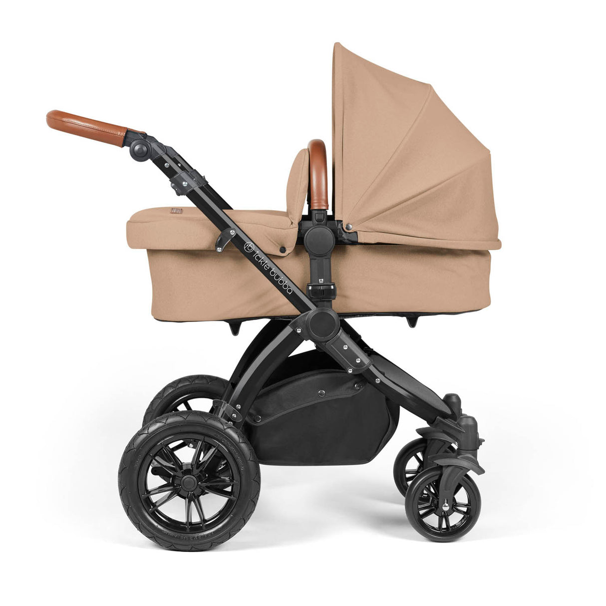 Ickle Bubba Stomp Luxe 9 Piece Pram Bundle - Black/Desert/Tan