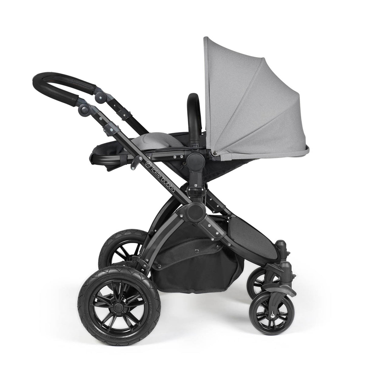 Ickle Bubba Stomp Luxe 9 Piece Pram Bundle - Black/Pearl Grey/Black