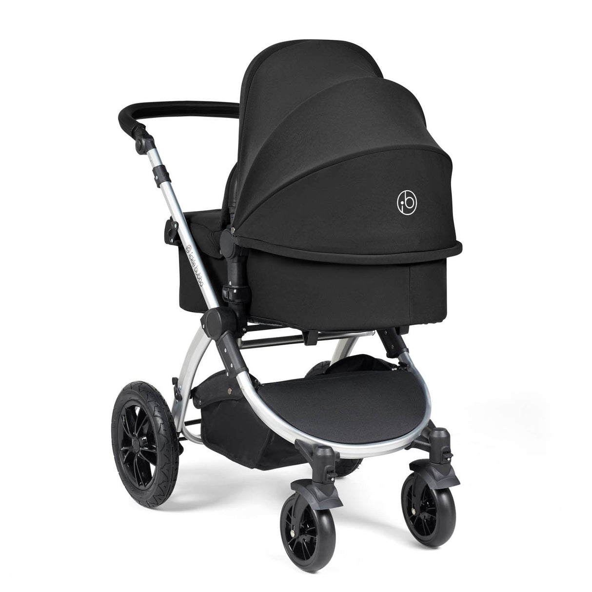 Ickle Bubba Stomp Luxe 9 Piece Pram Bundle - Silver/Midnight/Black