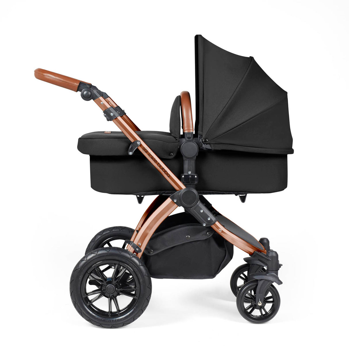 Ickle Bubba Stomp Luxe 12 Piece Travel System with i-Size Stratus Car Seat & Base - Bronze/Midnight/Tan