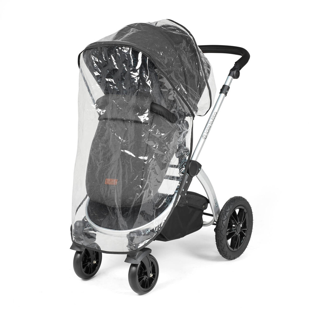Ickle Bubba Stomp Luxe 12 Piece Travel System with i-Size Stratus Car Seat & Base - Silver/Charcoal Grey/Black
