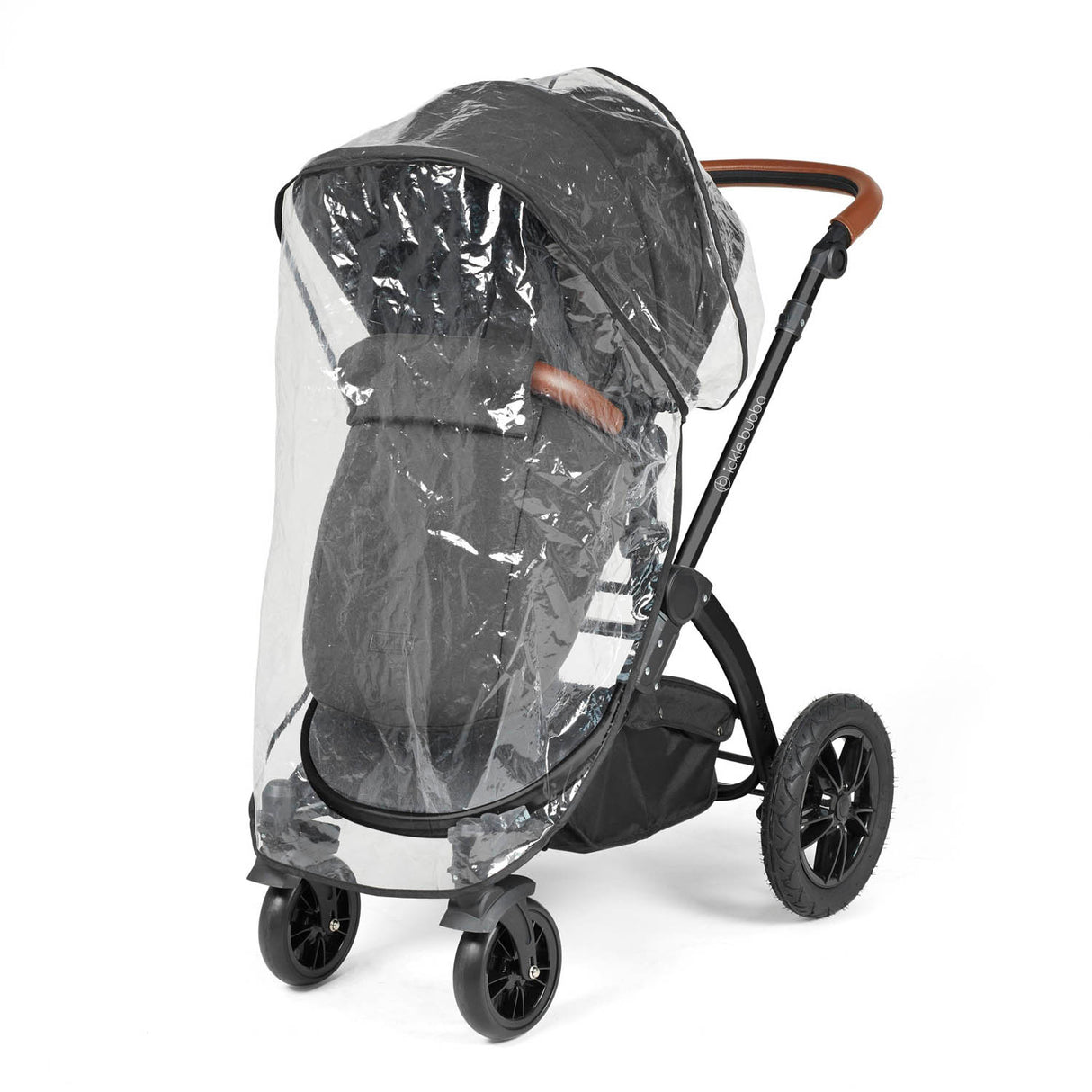 Ickle Bubba Stomp Luxe 12 Piece Travel System with Maxi-Cosi Cabriofix i-Size & Base - Black/Charcoal Grey/Tan