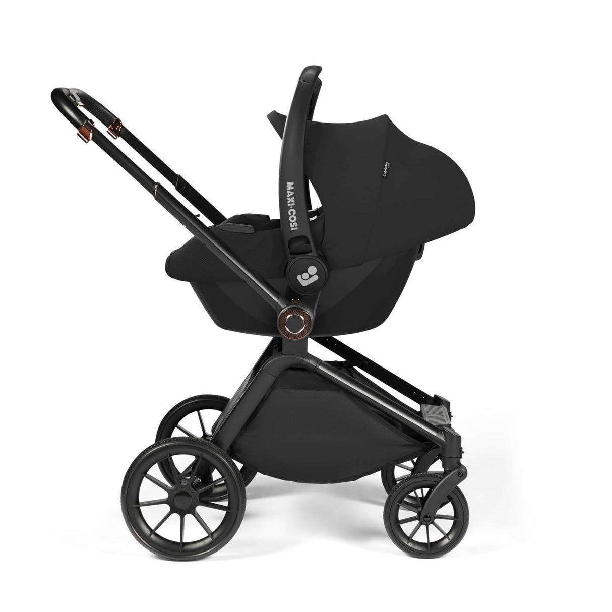 Ickle Bubba Altima 12 Piece Travel System with Maxi-Cosi CabrioFix i-Size Car Seat & Base - Black