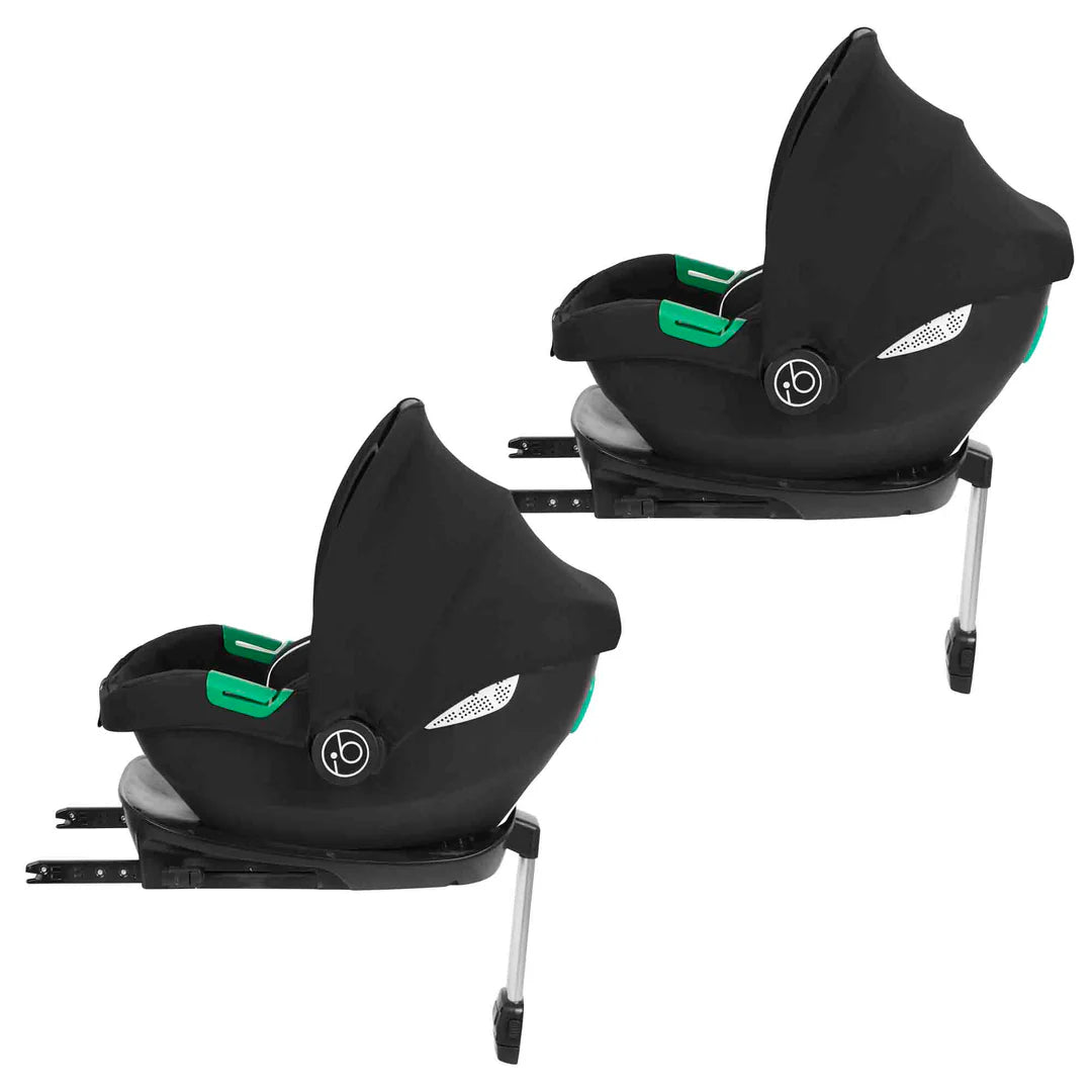 Ickle Bubba Virgo Twin 18 Piece Travel System with Cirrus i-Size Car Seat & Base - Black