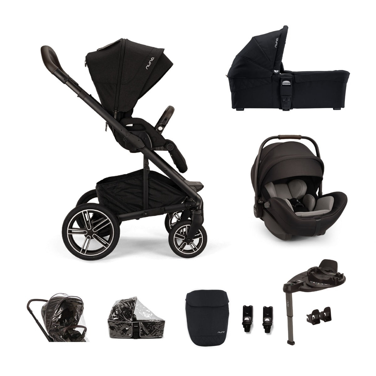 Nuna MIXX Next with ARRA Flex & Base Curv Travel System Bundle - Caviar 1