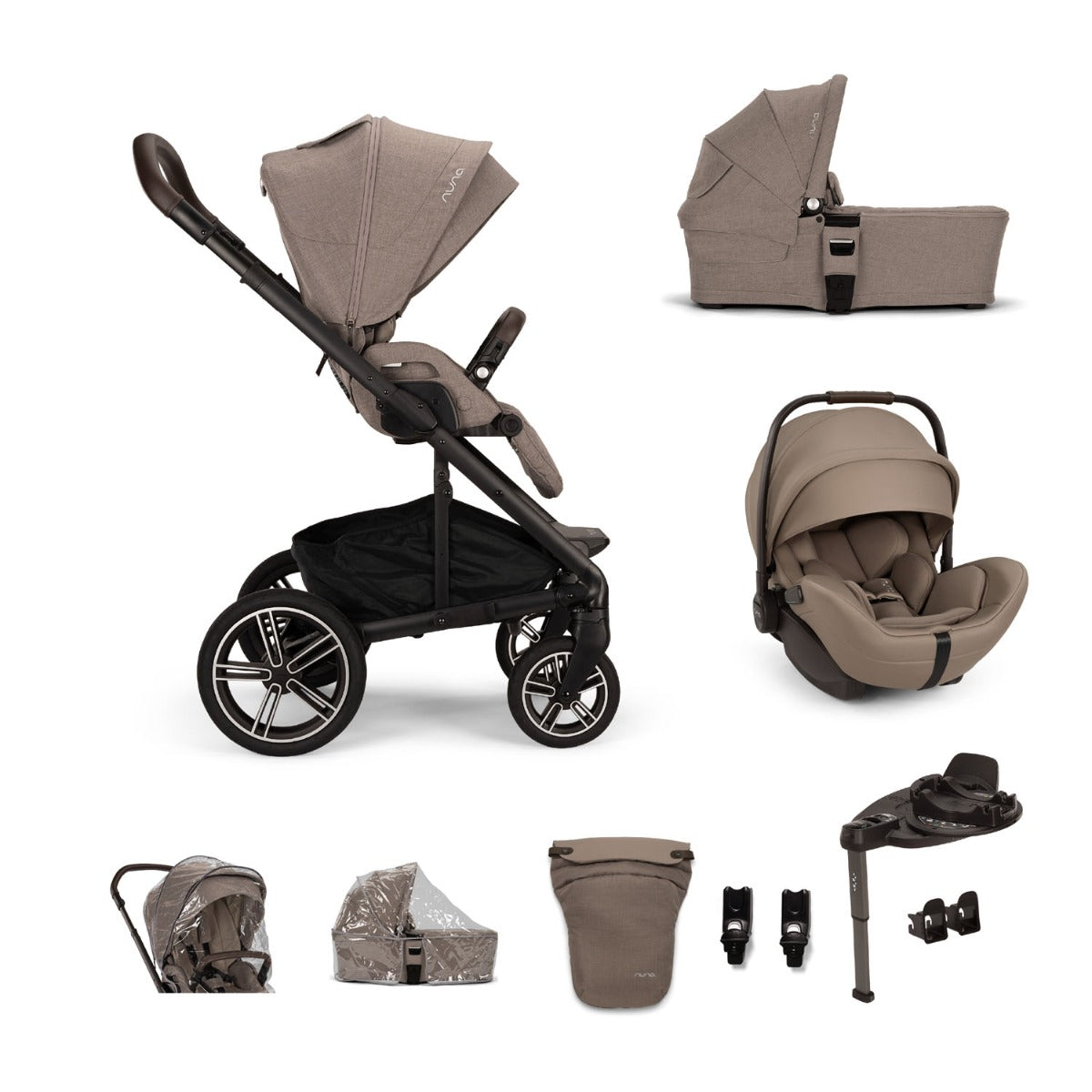 Nuna MIXX Next with ARRA Flex & Base Curv Travel System Bundle - Cedar 1