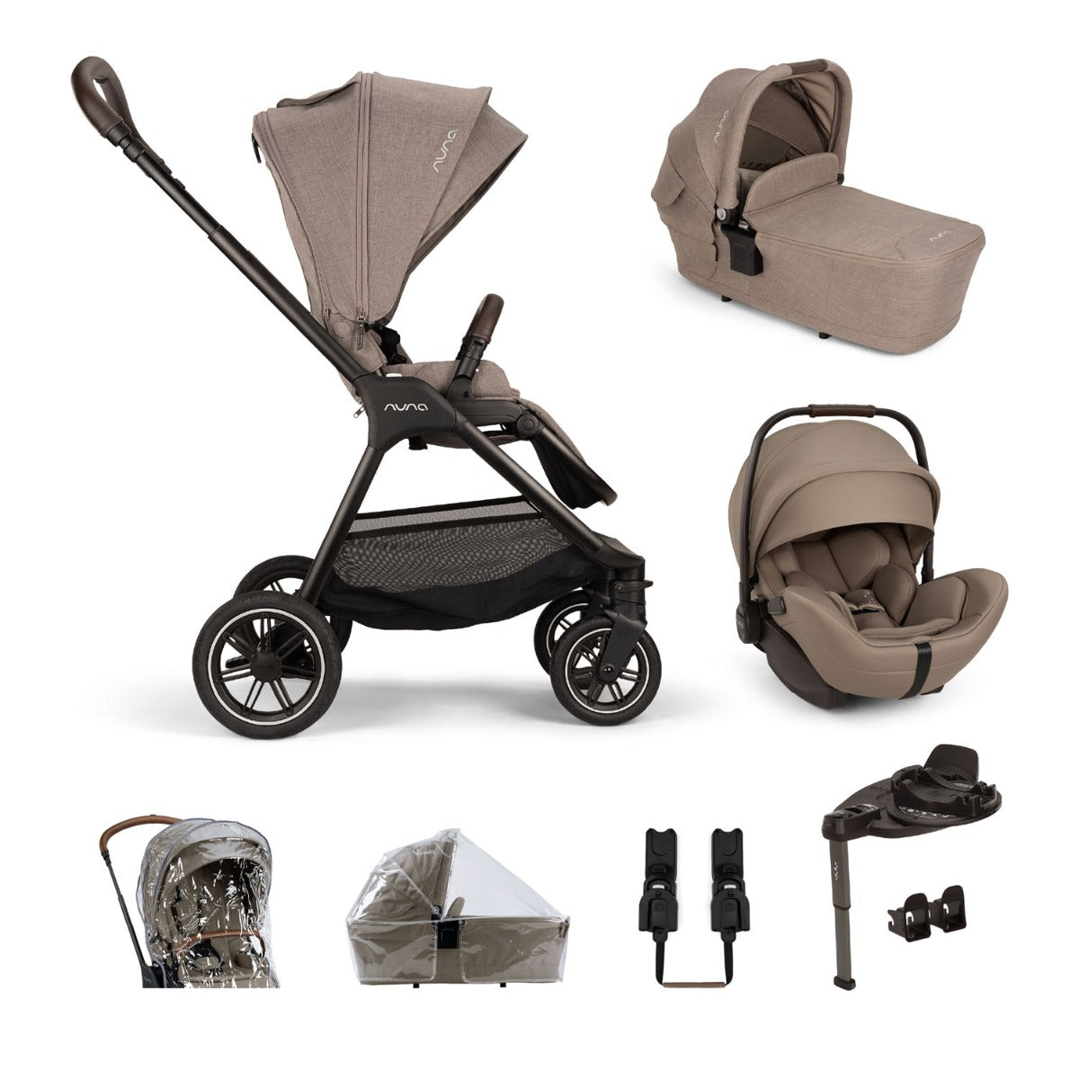 Nuna TRIV Next with ARRA Flex & Base Curv Travel System Bundle - Cedar 1