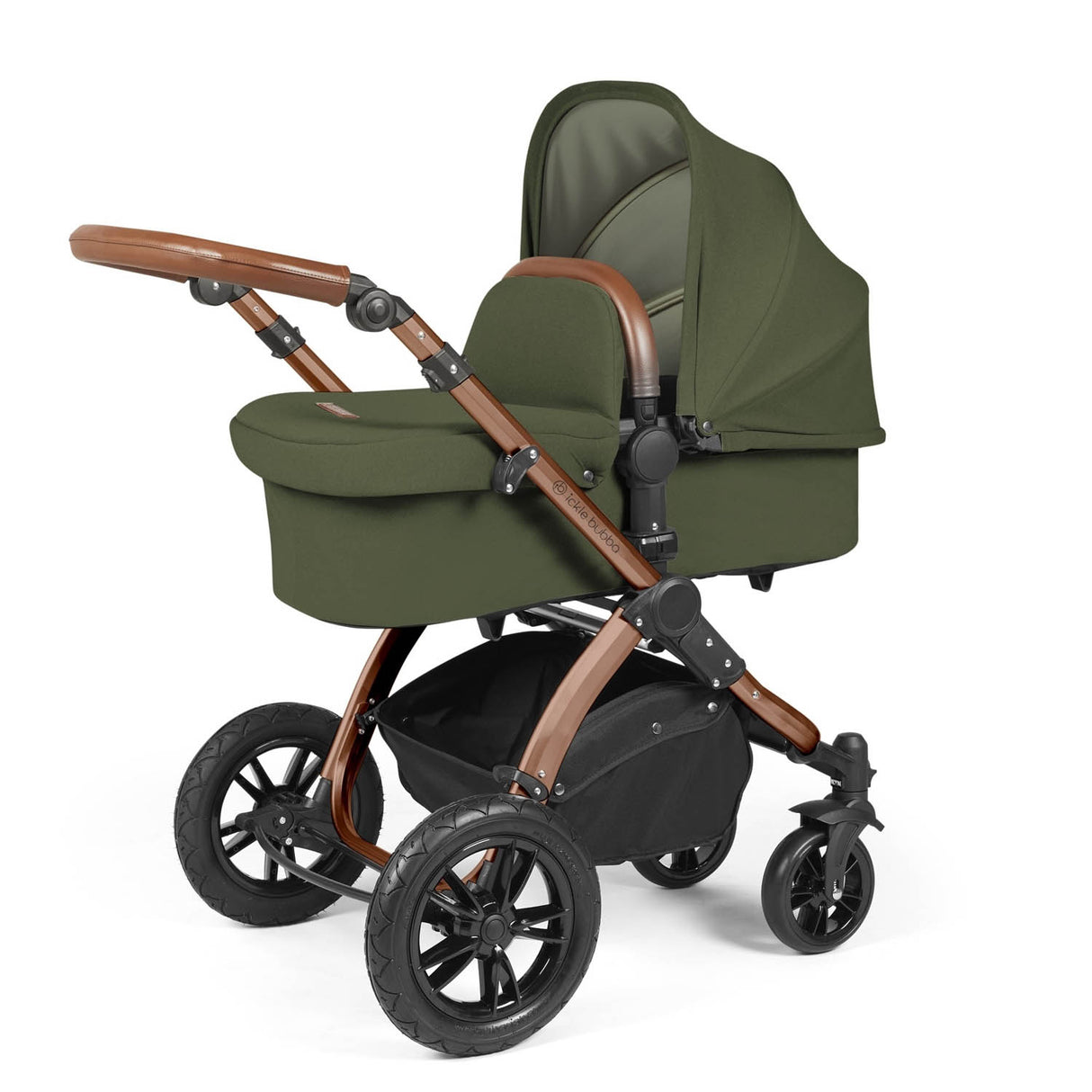 Ickle Bubba Stomp Luxe 14 Piece Nimbus 180° Spin Travel & Home Bundle - Bronze/Woodland/Tan
