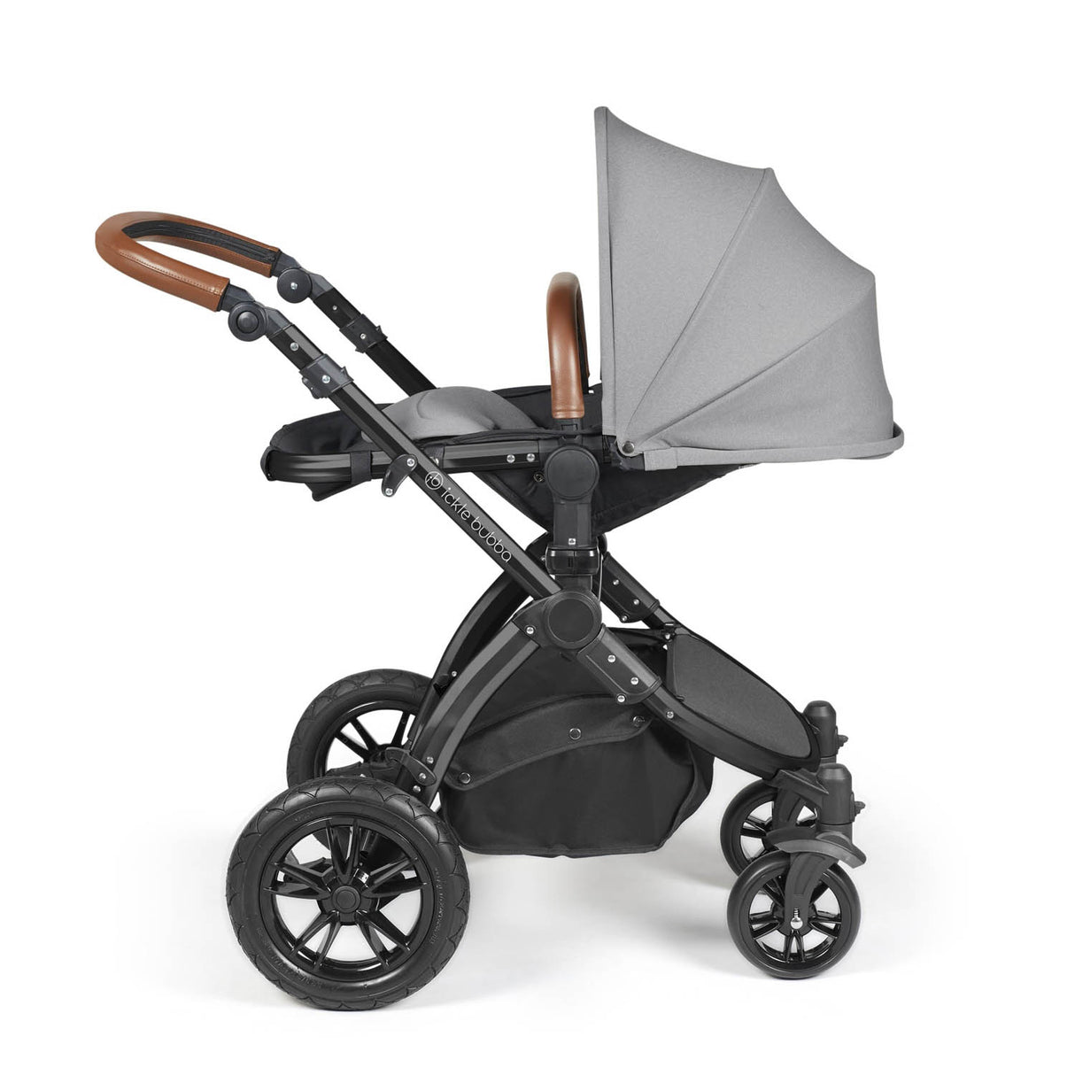 Ickle Bubba Stomp Luxe 14 Piece Nimbus 180° Spin Travel & Home Bundle - Black/Pearl Grey/Tan