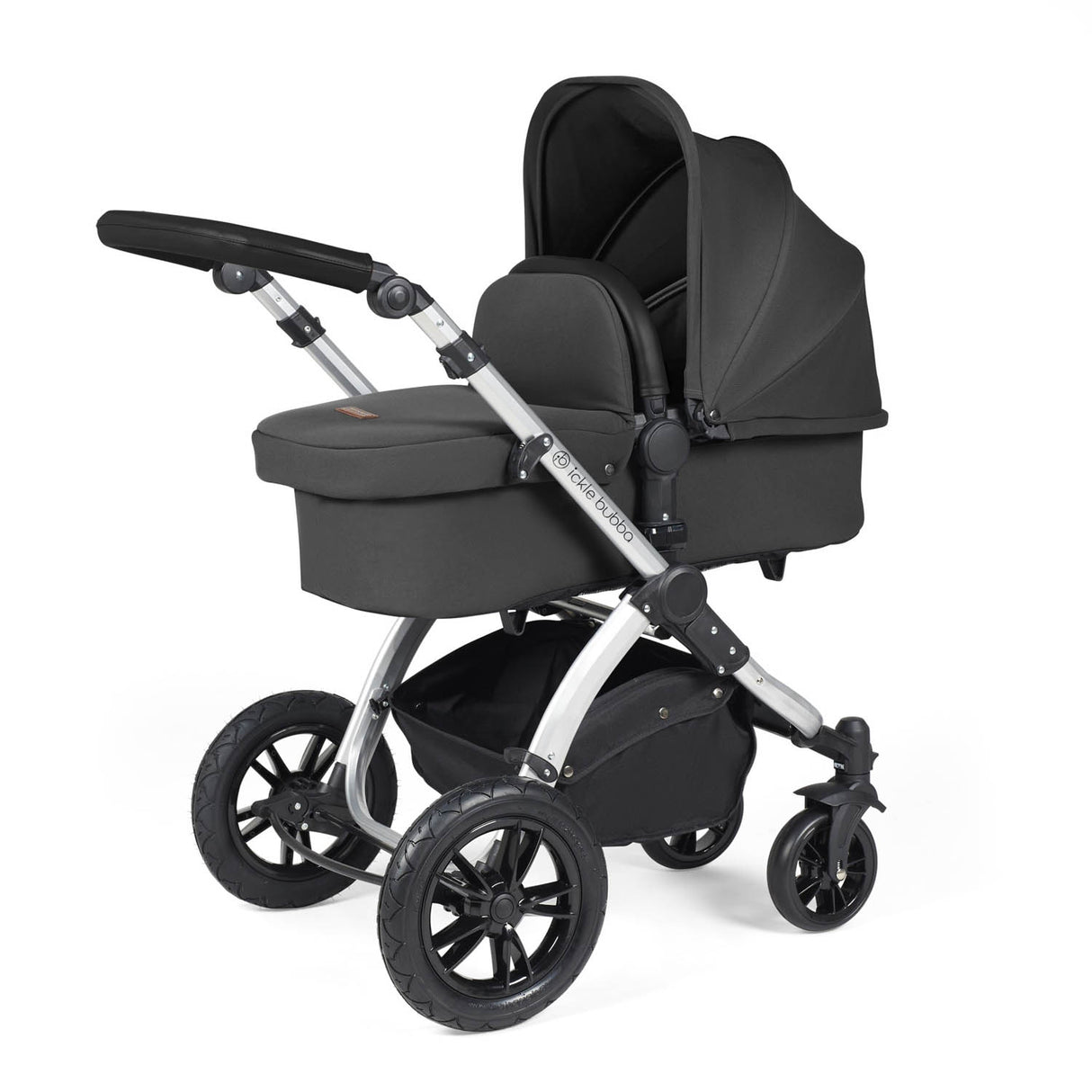 Ickle Bubba Stomp Luxe 14 Piece Nimbus 180° Spin Travel & Home Bundle - Silver/Charcoal Grey/Black