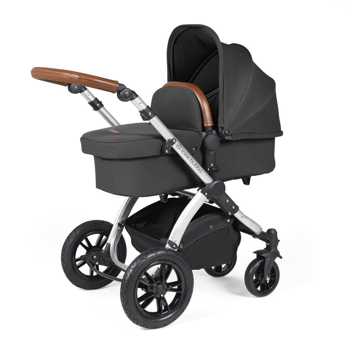 Ickle Bubba Stomp Luxe 14 Piece Nimbus 180° Spin Travel & Home Bundle - Silver/Charcoal Grey/Tan
