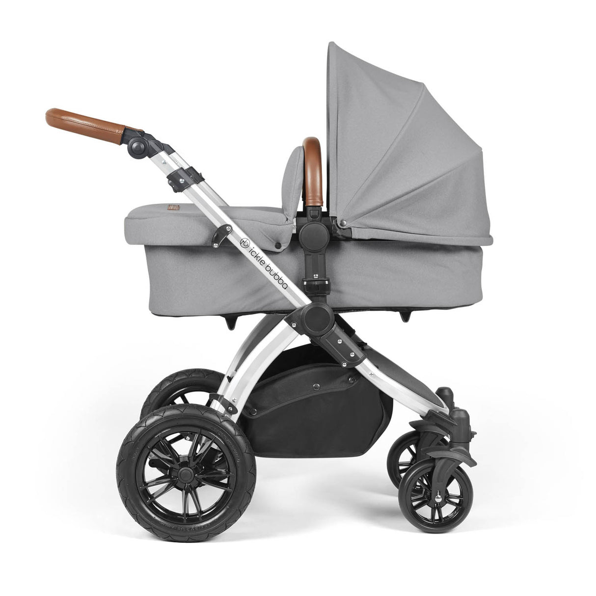 Ickle Bubba Stomp Luxe 14 Piece Nimbus 180° Spin Travel & Home Bundle - Silver/Pearl Grey/Tan