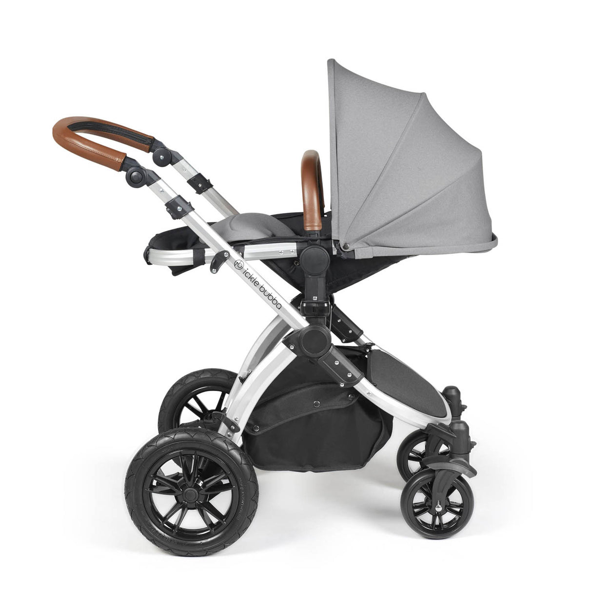 Ickle Bubba Stomp Luxe 14 Piece Nimbus 180° Spin Travel & Home Bundle - Silver/Pearl Grey/Tan