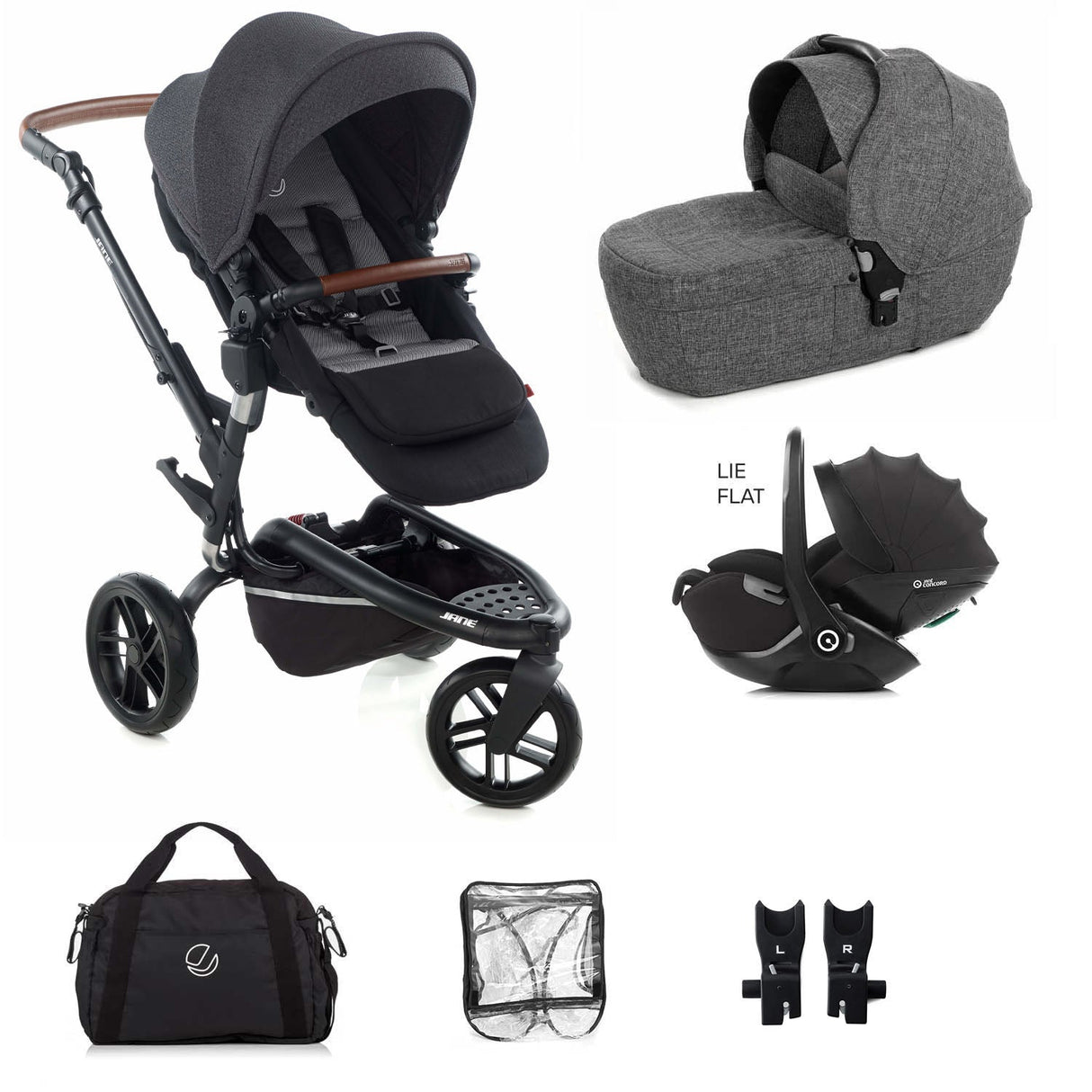 Jane Trider Lie-Flat 360 Baby Car Seat Bundle