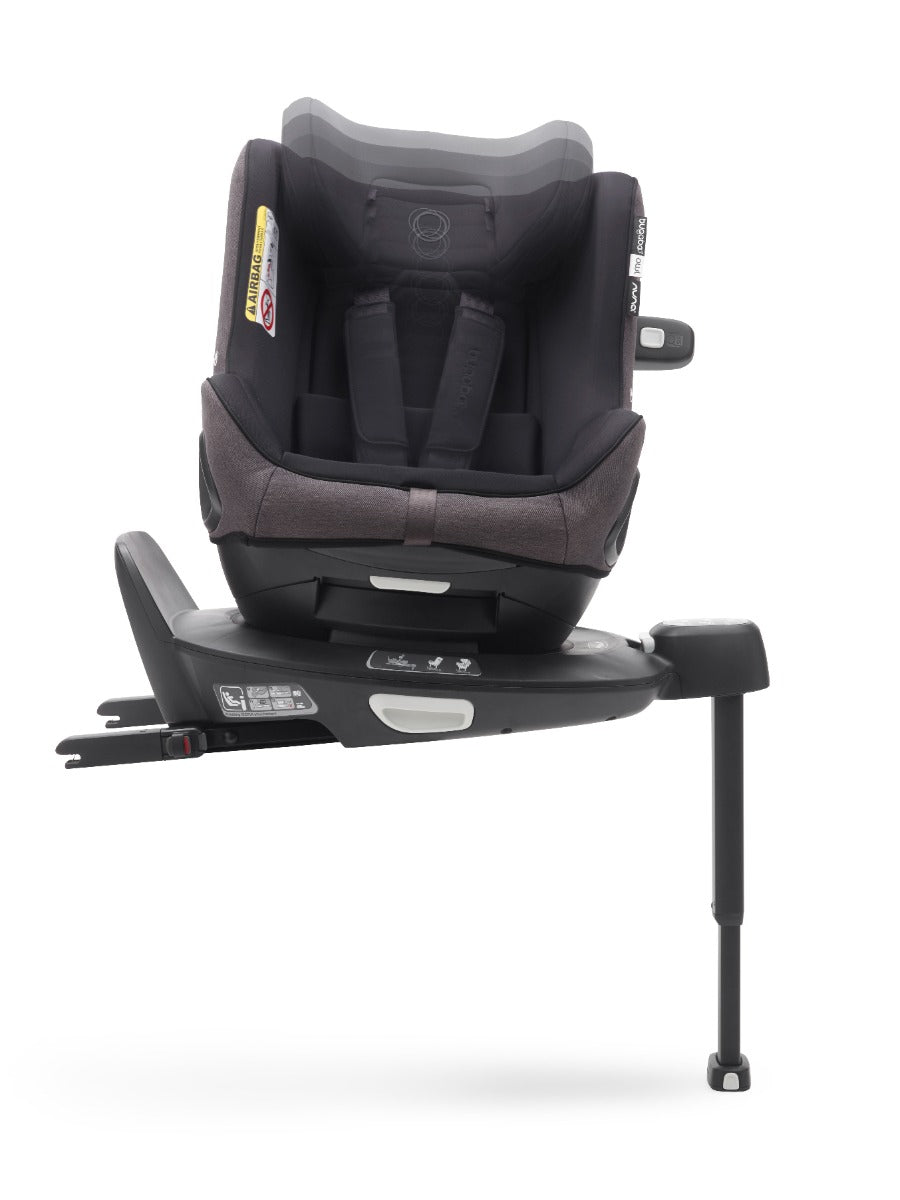 Bugaboo Owl by Nuna + Turtle Air + 360 Rotating Base - Mineral Washed Black 16