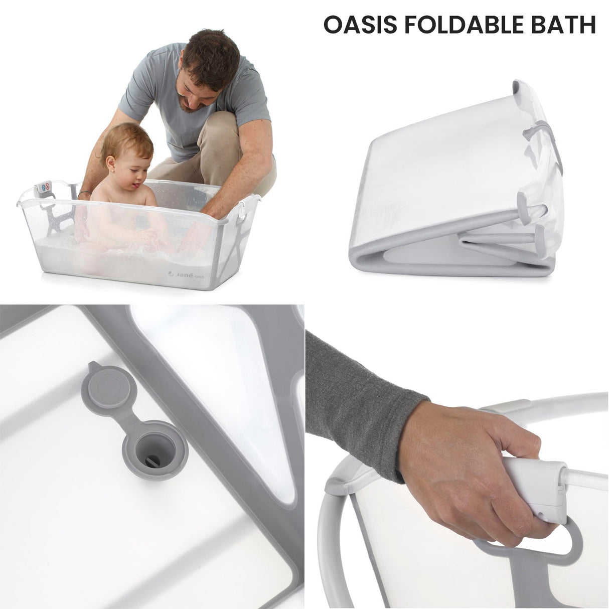 Jane Oasis Folding Bathtub, Botanic