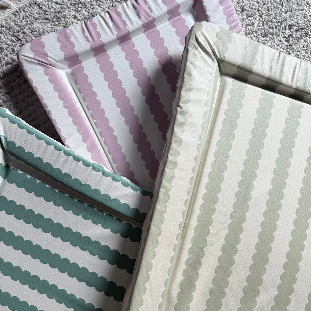 Obaby Changing Mat - Berry Scallop Stripe