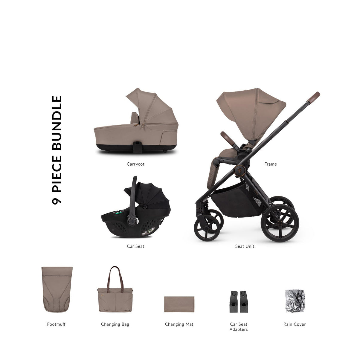 Venicci Claro 3-in-1 Travel System Bundle - Almond 3