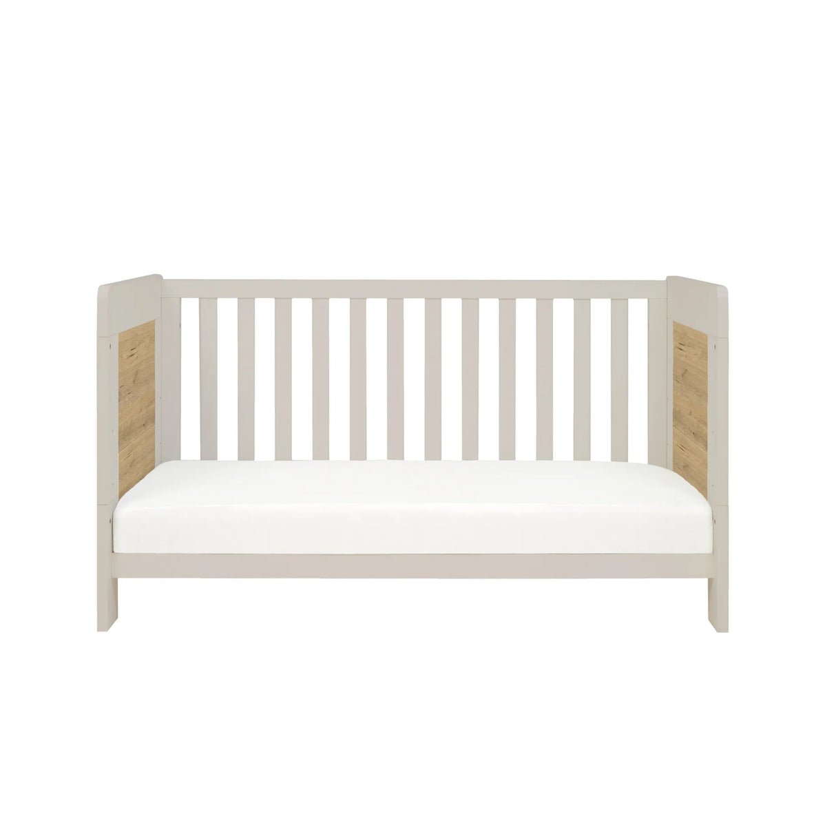 Tutti Bambini Essentials Alba Mini Cot Bed - White Sand/Distressed Oak