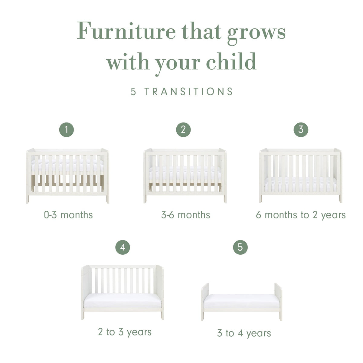 Tutti Bambini Alba Mini Cot Bed - White