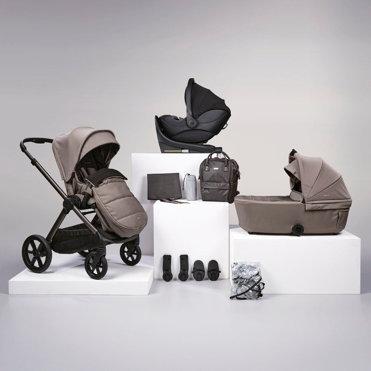 Bababing 12pc Raffi MK11 Travel System Bundle with Spin Car Seat & Base - Minky 1