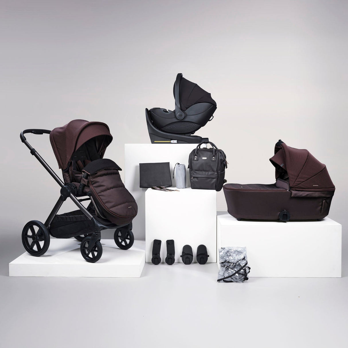 Bababing 12pc Raffi MK11 Travel System Bundle with Spin Car Seat & Base - Heritage 1