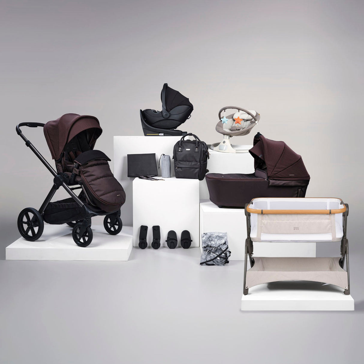 Bababing 16pc Raffi MK11 Home & Travel System Bundle with Spin Car Seat & Base - Heritage 1