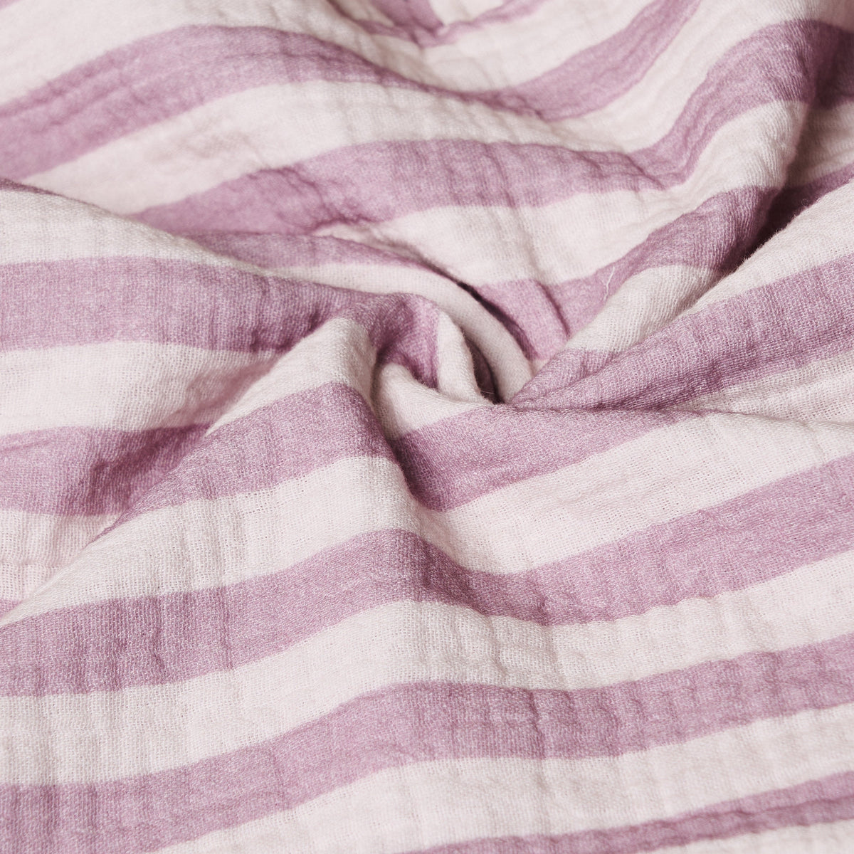 Obaby Muslin Fitted Sheet 140cm x 70cm - Berry Stripe