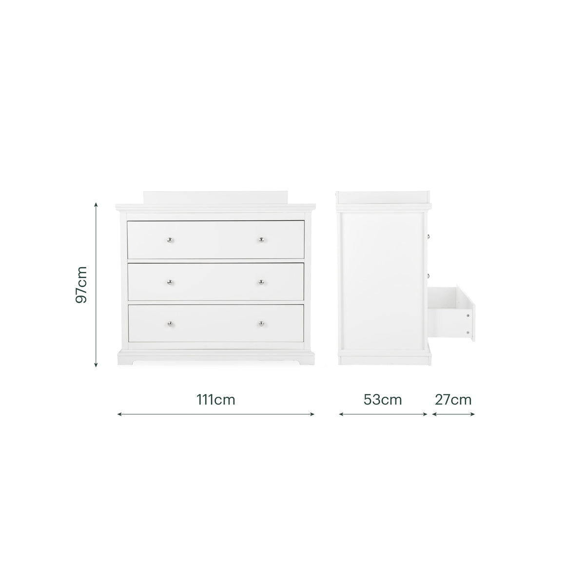 CuddleCo Beaumont 3 Piece Nursery Furniture Set - White