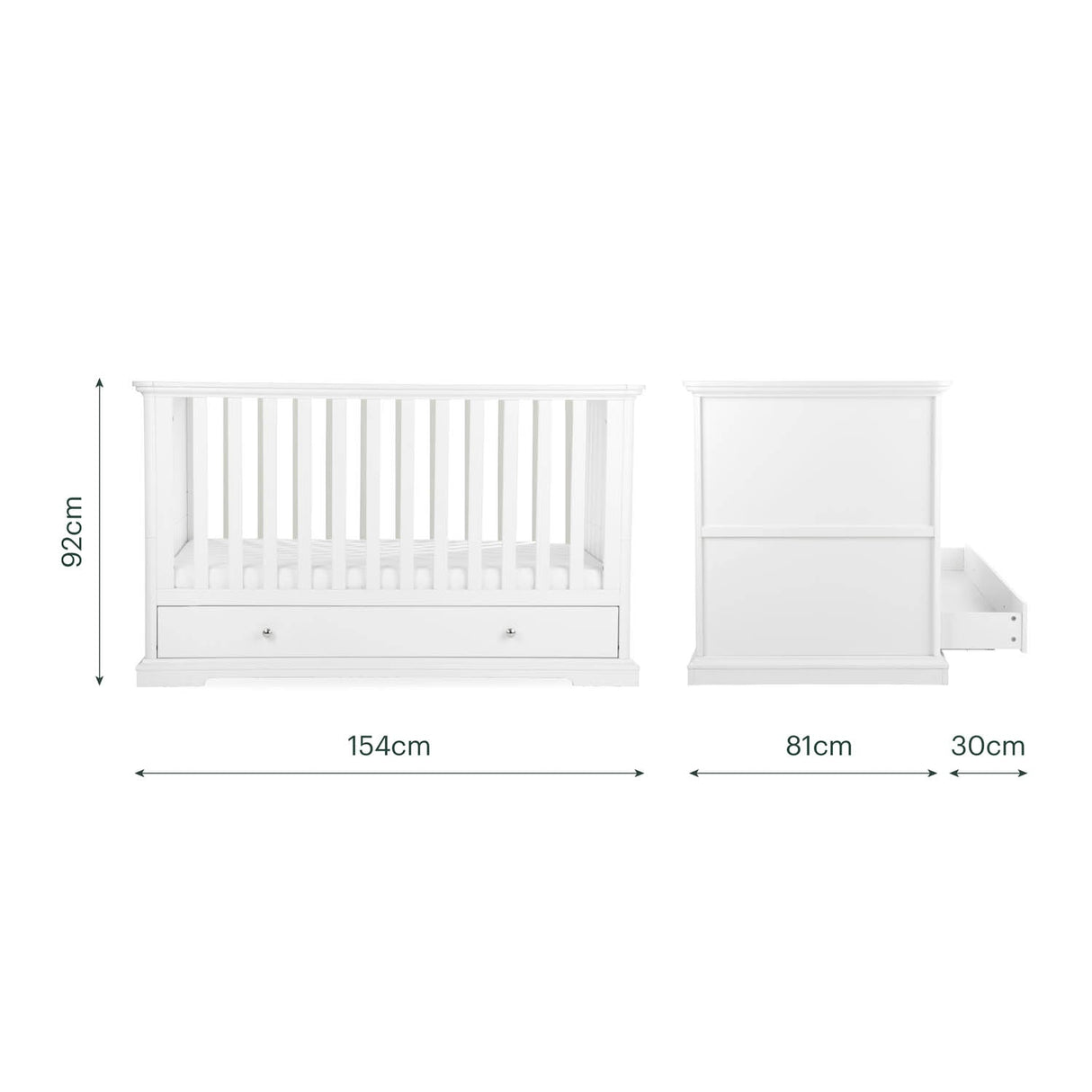 CuddleCo Beaumont Cot Bed - White