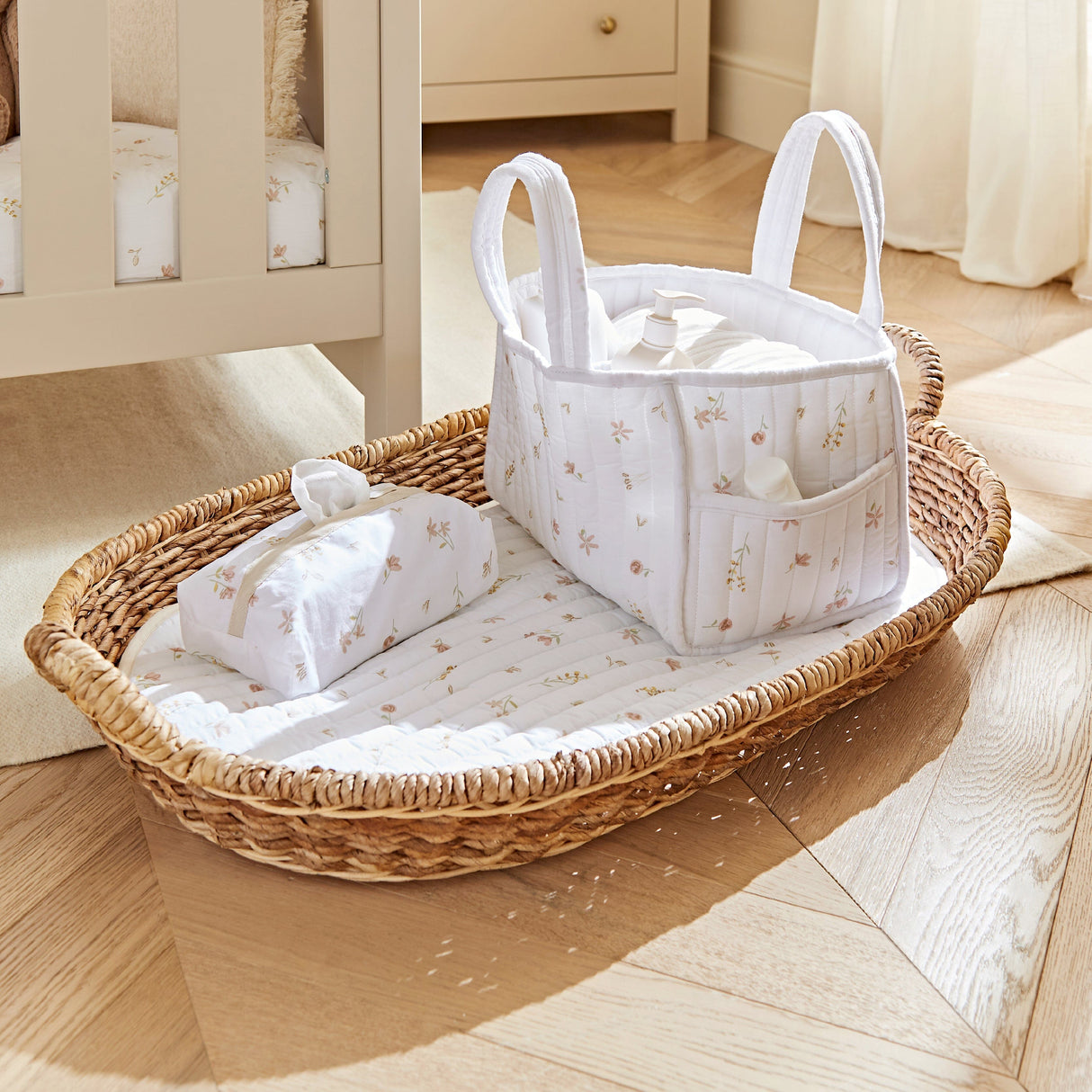 CuddleCo Nappy Caddy Set - Cashmere Meadow