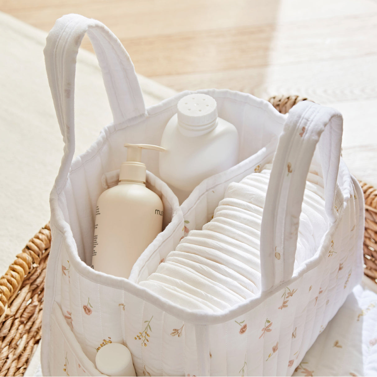 CuddleCo Nappy Caddy Set - Cashmere Meadow
