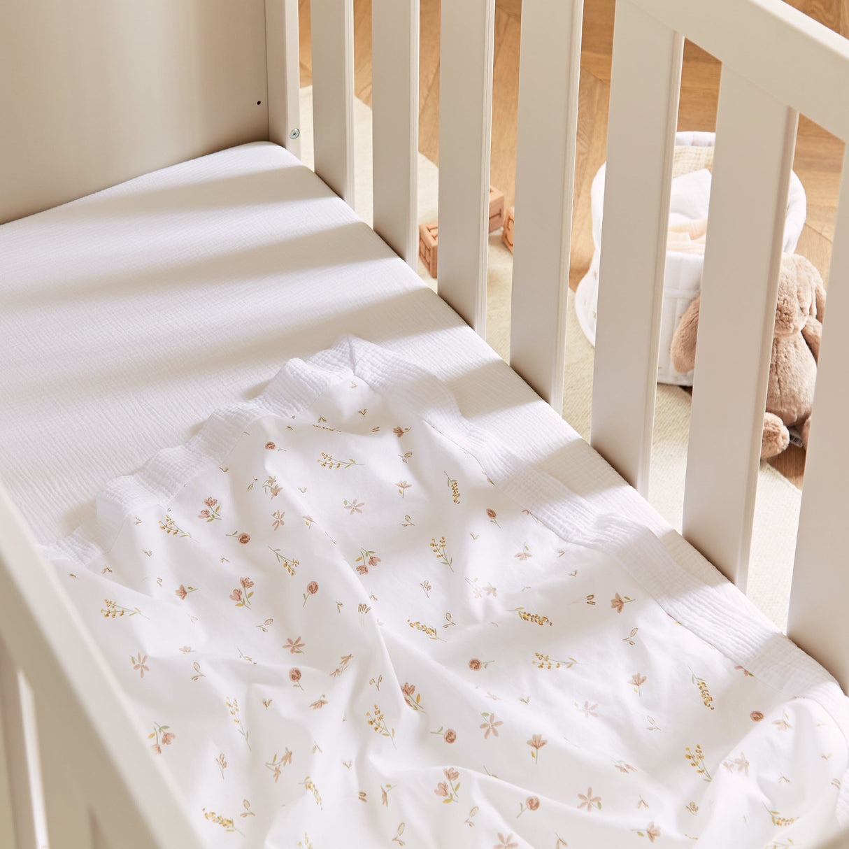 CuddleCo 4 Piece Cot Bed Bedding Set - Cashmere Meadow