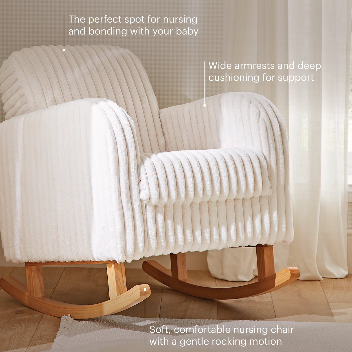 CuddleCo Etta Nursing Chair - Faux Fur Cream