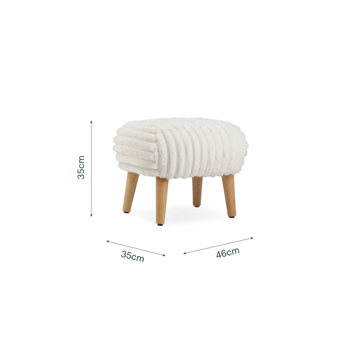 CuddleCo Etta Faux Fur Foot Stool - Cream