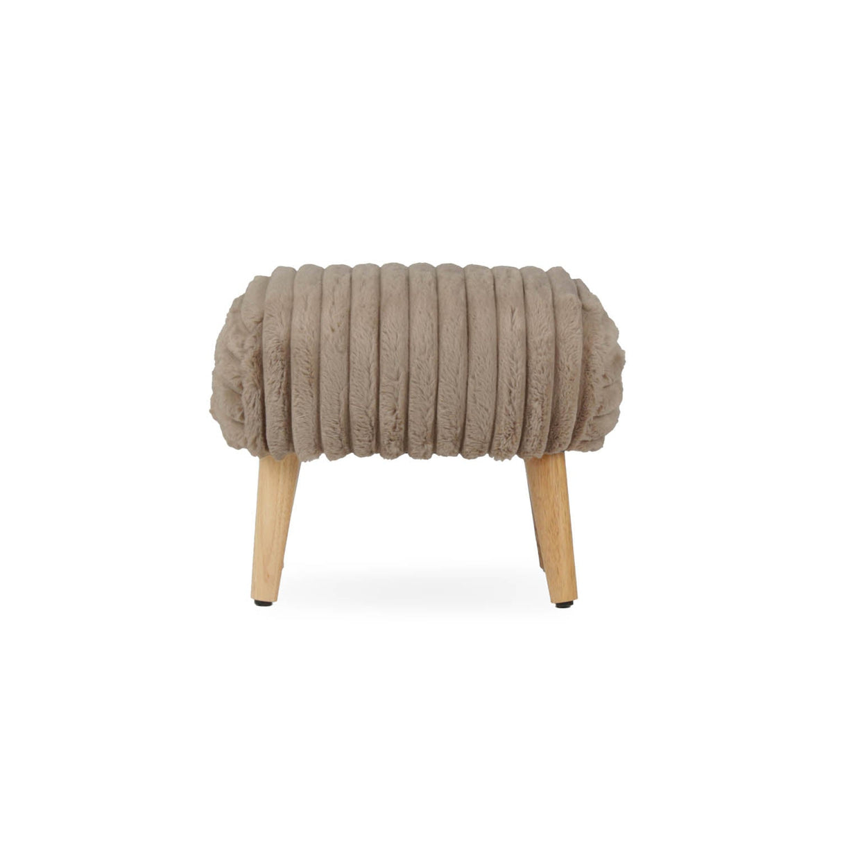 CuddleCo Etta Faux Fur Foot Stool - Mink