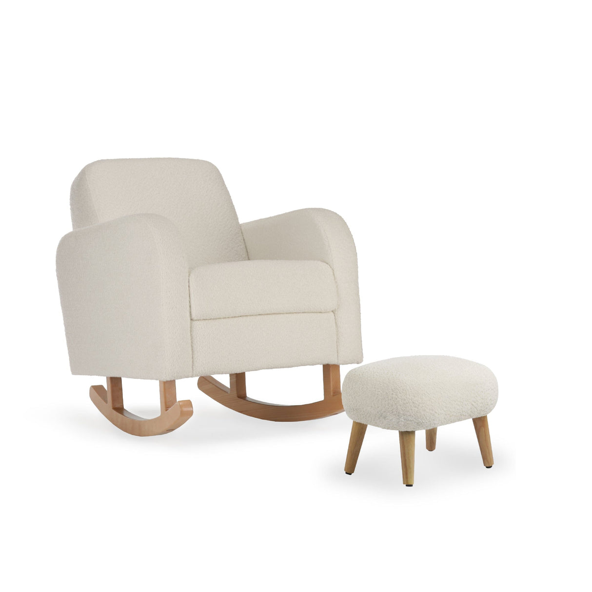 CuddleCo Etta Nursing Chair & Footstool - Bouclé Off White