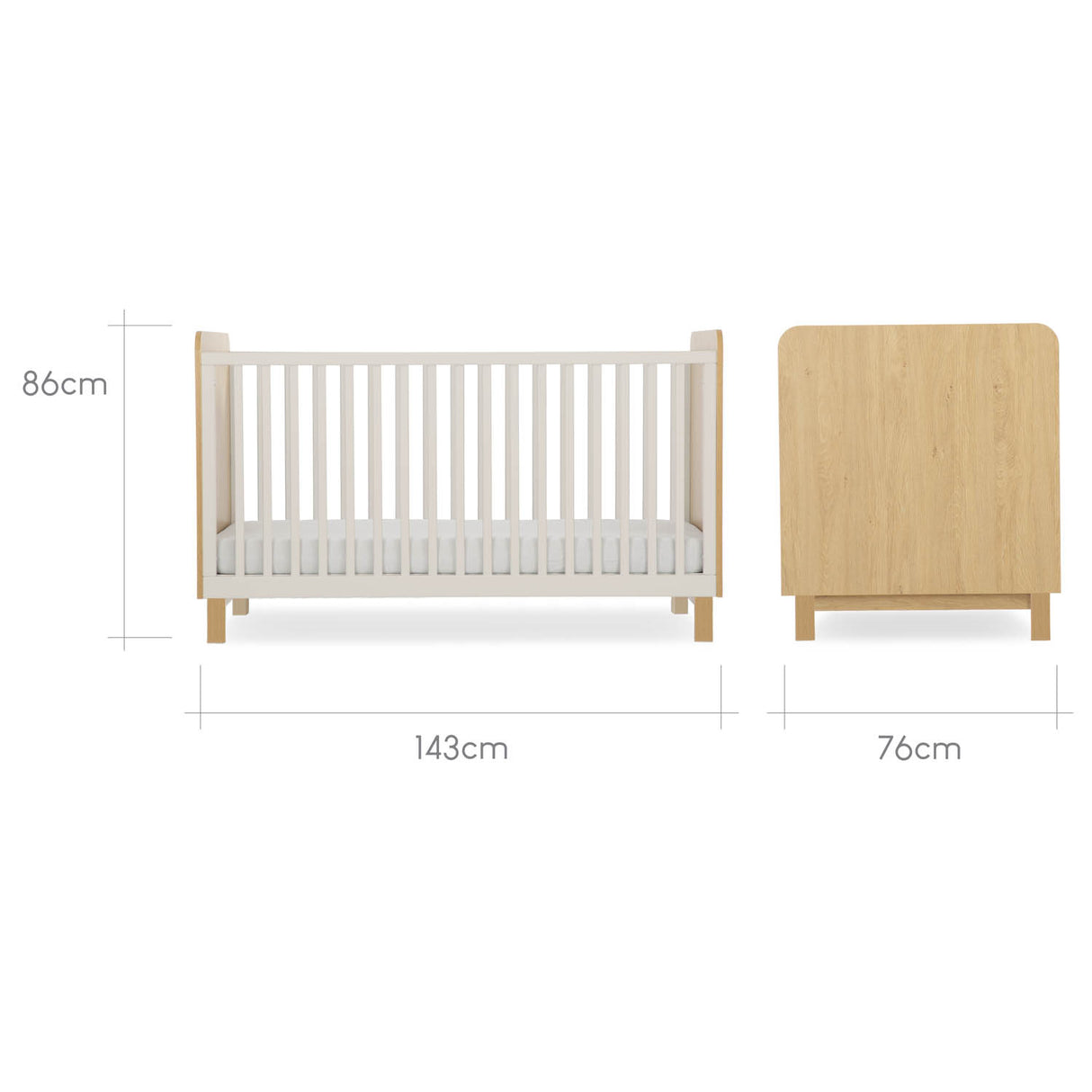 CuddleCo Remi 3 Piece Nursery Furniture Set - Oak & Cashmere