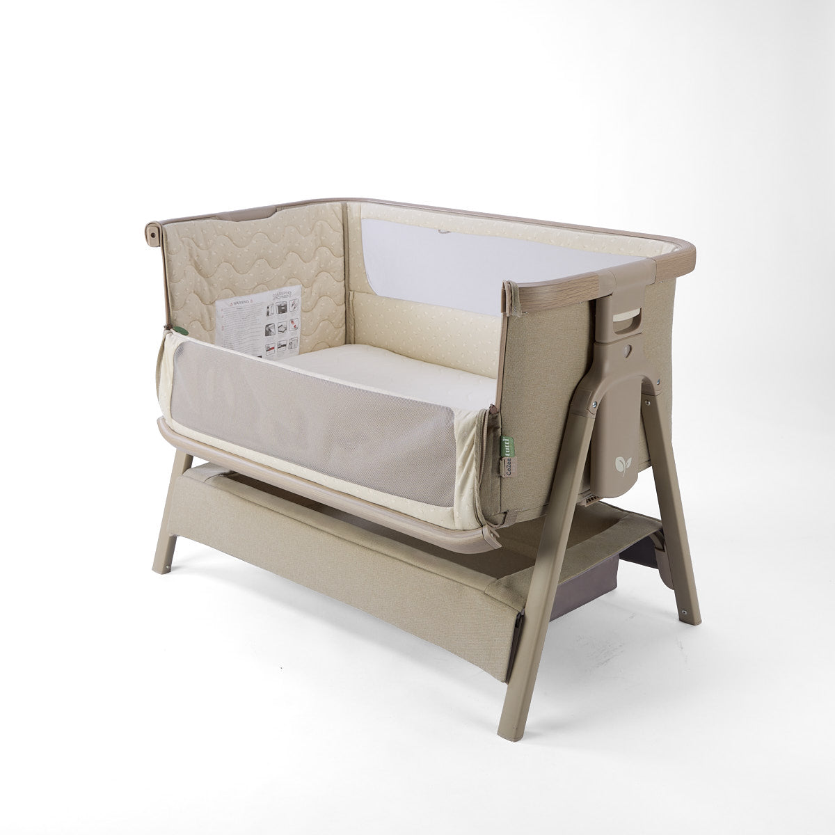 Tutti Bambini CoZee Air 2 Bedside Crib - Soft Walnut / Cocoa
