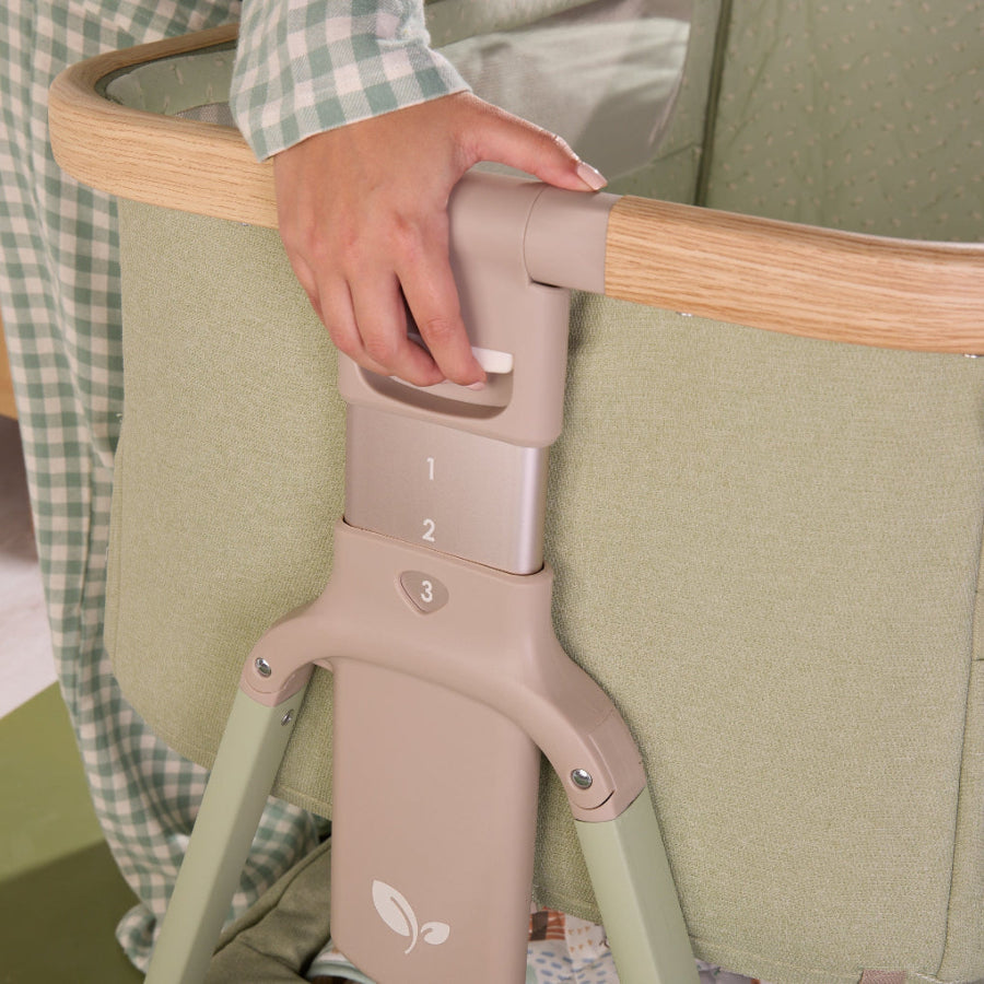 Tutti Bambini CoZee Air 2 Bedside Crib - Drifted Oak / Eucalyptus