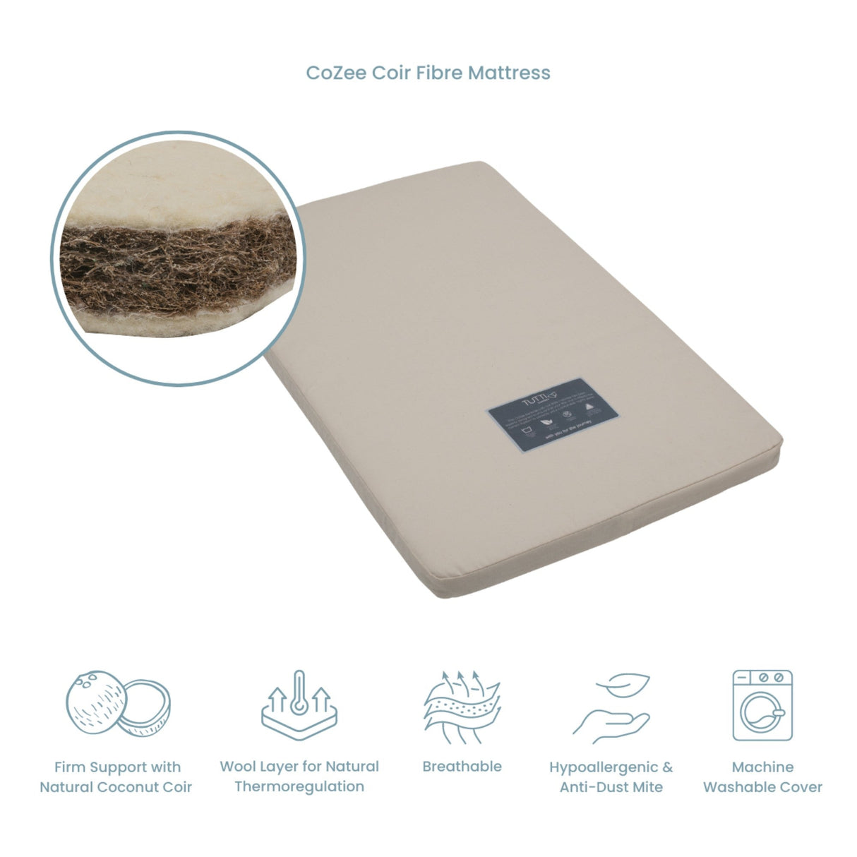 Tutti Bambini CoZee Sustainable Mattress & Bedding Bundle - Cocoon