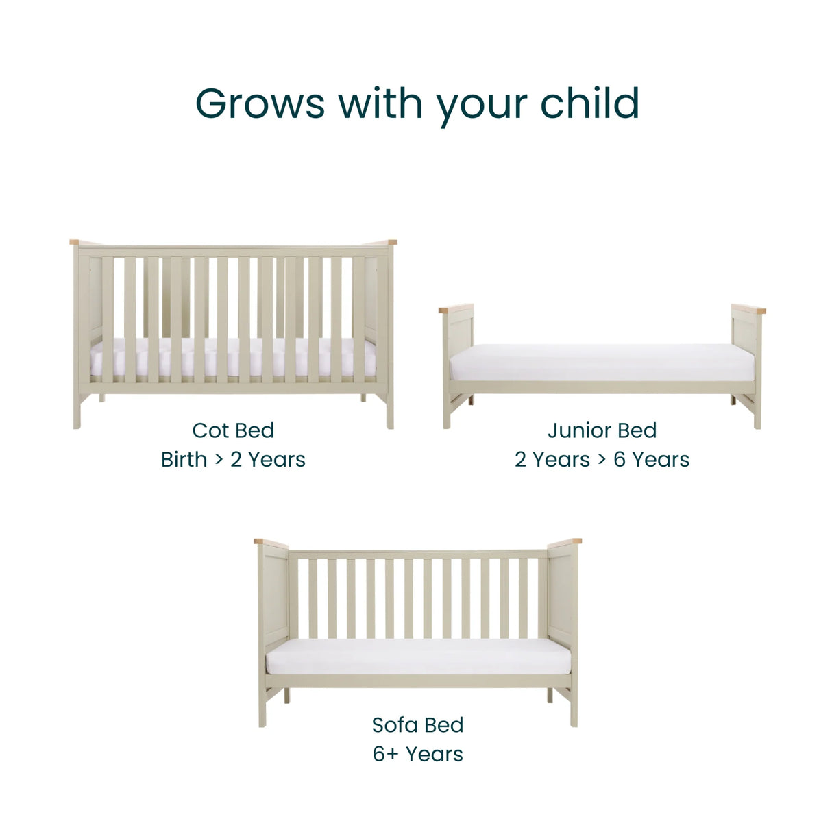 Tutti Bambini Misha Cot Bed - Mushroom & Golden Oak