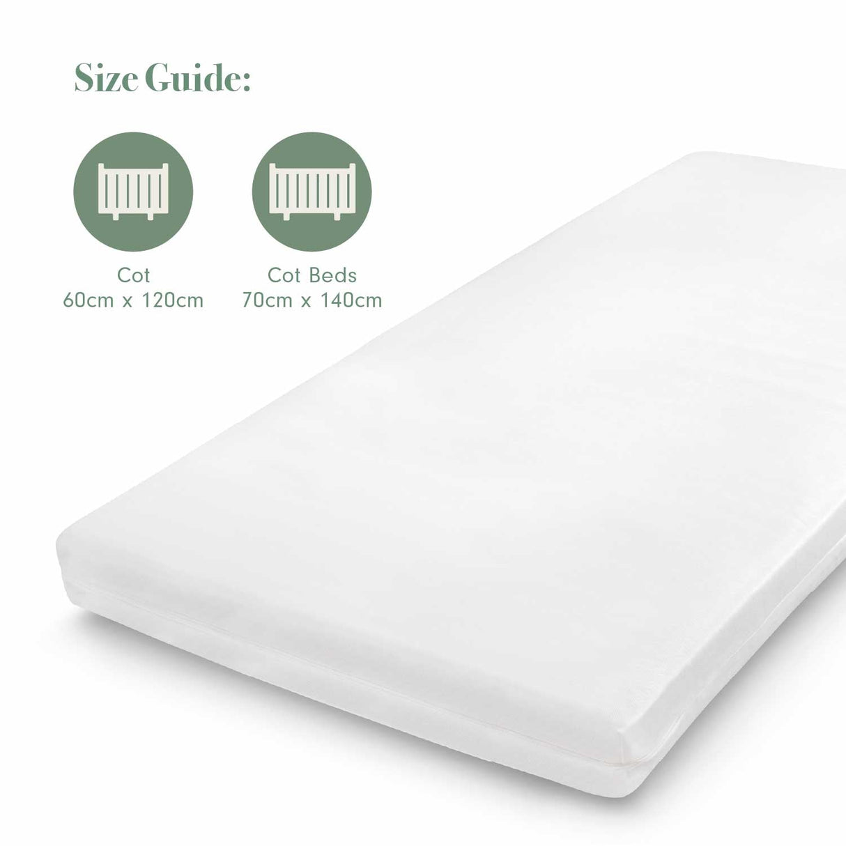 Tutti Bambini Deluxe Eco Fibre Cot Mattress (60 x 120 cm) - White