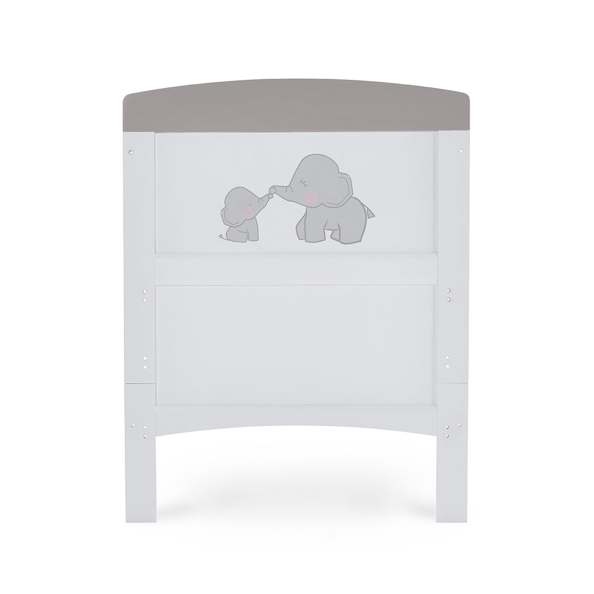 Obaby Grace Inspire Cot Bed & Underdrawer - Me & Mini Me Elephants - Grey