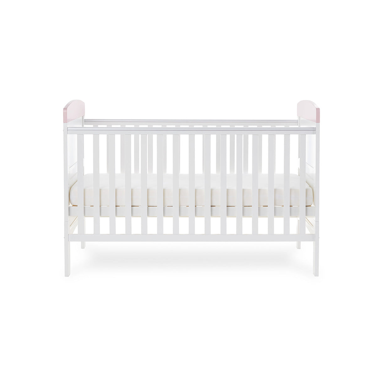 Obaby Grace Inspire Cot Bed & Fibre Mattress - Me & Mini Me Elephants - Pink