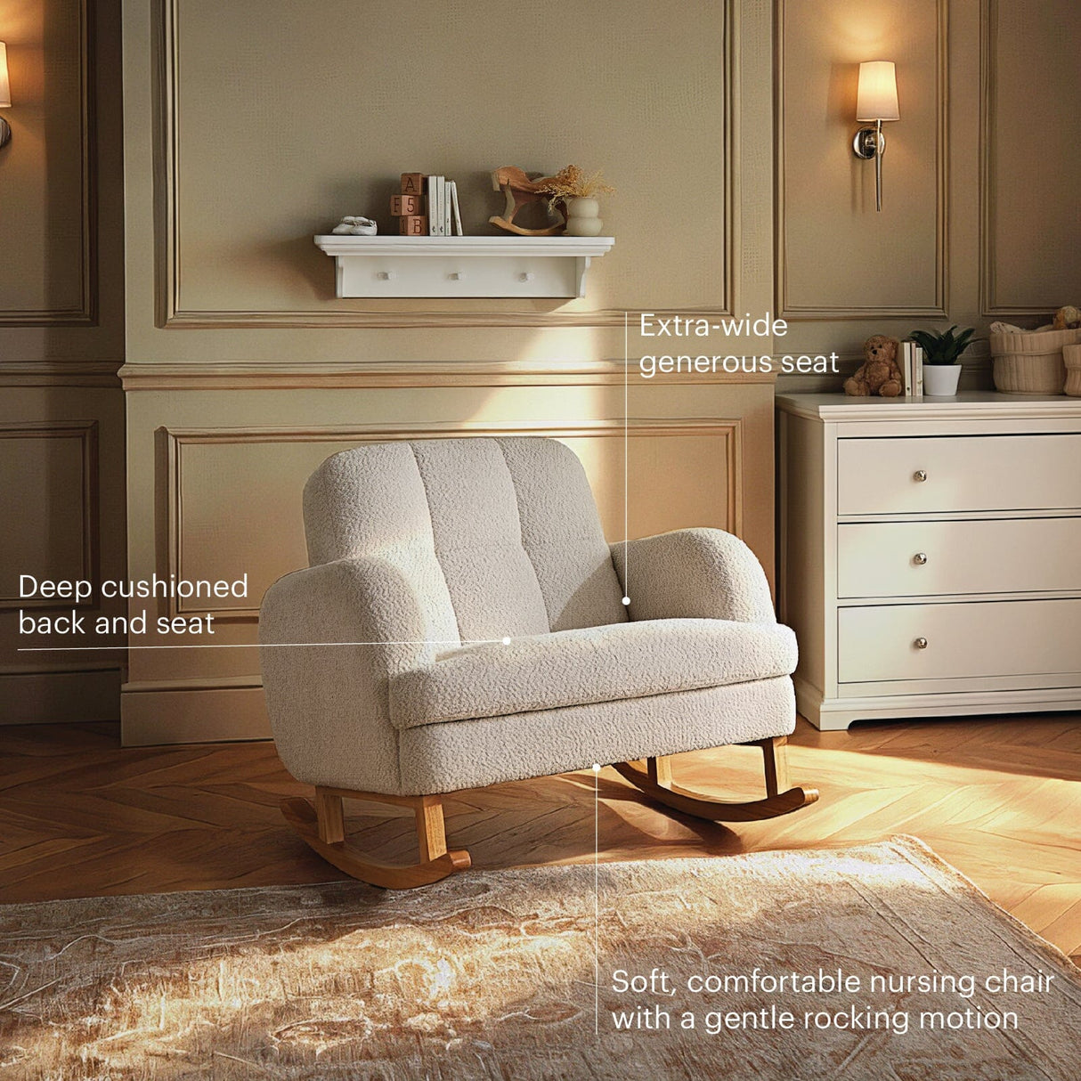 CuddleCo Etta Cuddle Chair - Bouclé Mushroom